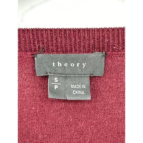 Theory Wool Sweater Dress Long Sleeve Knee Length Plum Purple Stretch Winter S - Picture 3 of 10